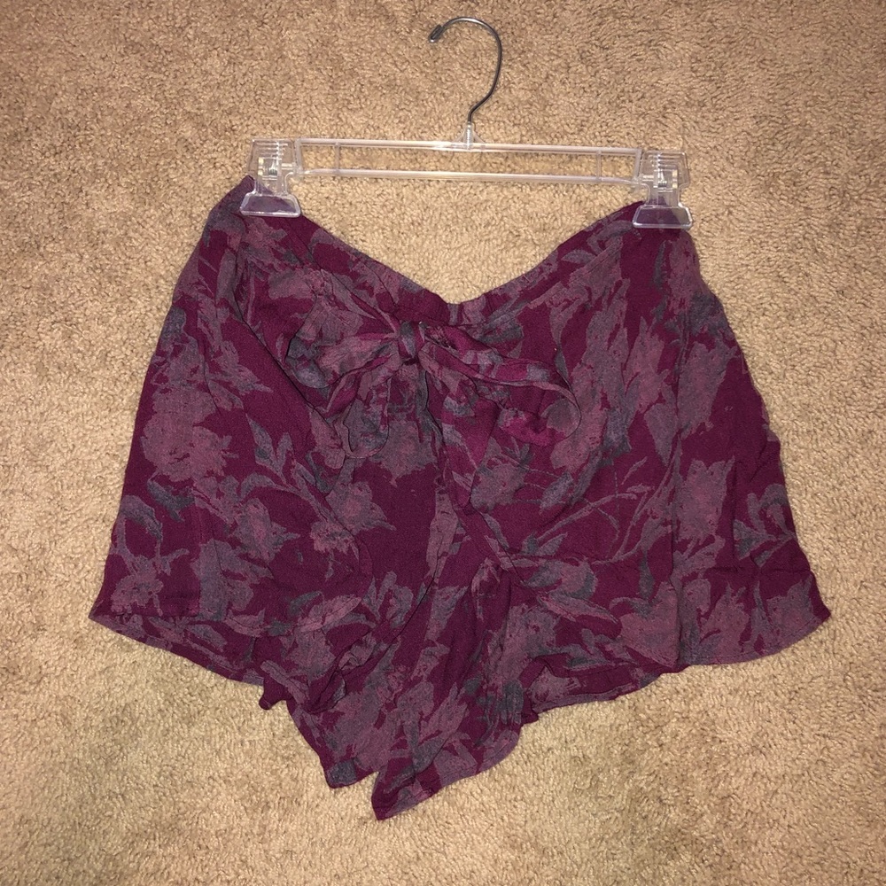 Free People Flowy Floral Shorts with Tie